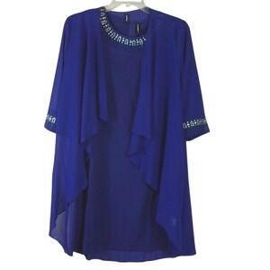 Just‎ Fashion Now Woman's Two Piece Dress Size Large Purple Beaded Flowy